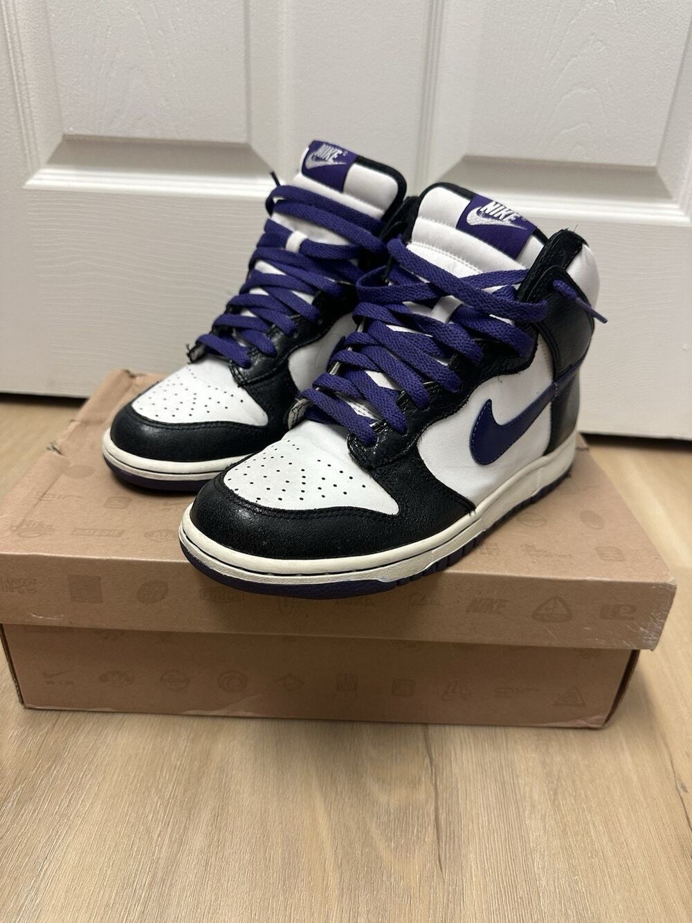 Nike Dunk High GS Purple Metallic & White 308319-151 Size 7Y Hard To Find 2008
